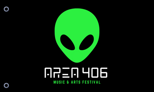 Area 406 Music & Arts Festival Flag (Black)