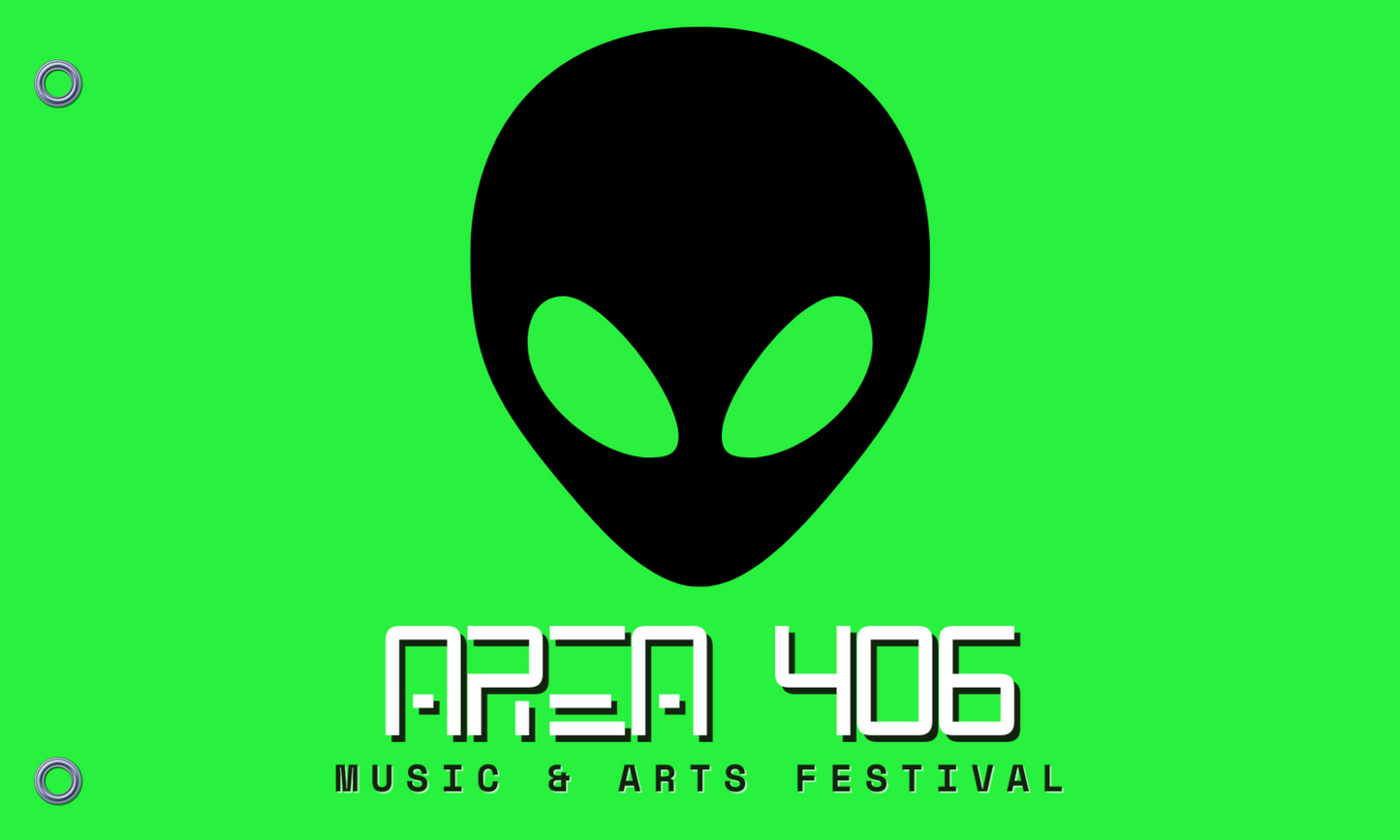Area 406 Music & Arts Festival Flag (Green)