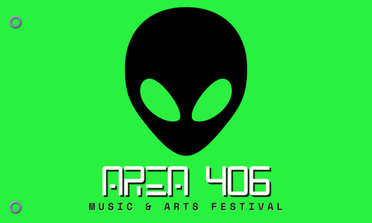 Area 406 Music & Arts Festival Flag (Green)