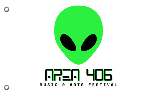 Area 406 Music & Arts Festival Flag (White)